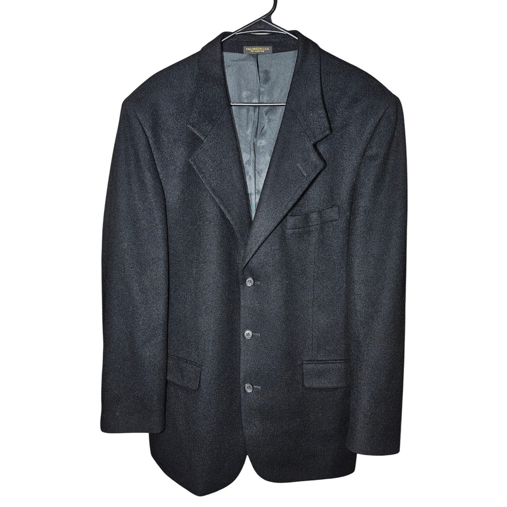 Hardwick Clothes Mens 43L Wool Sports Coat Blazer black Tailored in USA